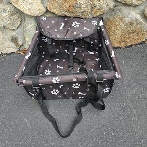 Pet Car Booster Seat with Paw and Bone Print